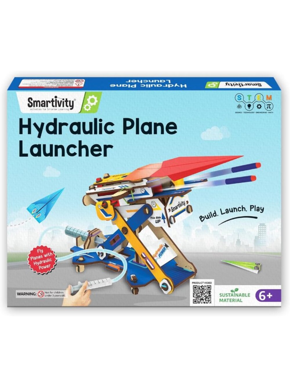 STEM 2-in-1 Hydraulic Aeroplane & Dart Launcher Kit for Ages 6-14, Fun Learning